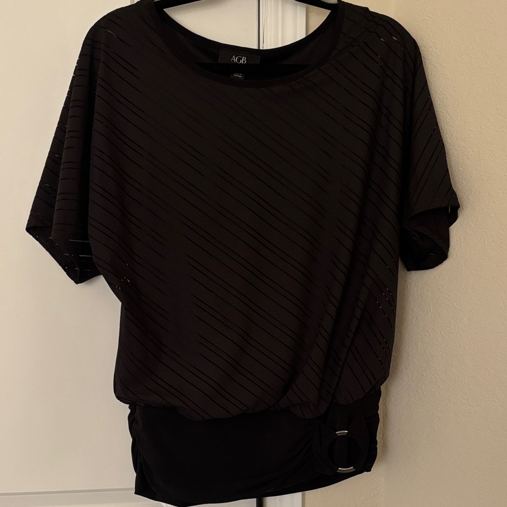 AGB Black Short Sleeve Women's Top